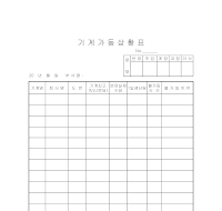 기계가동상황표 기계가동상황표